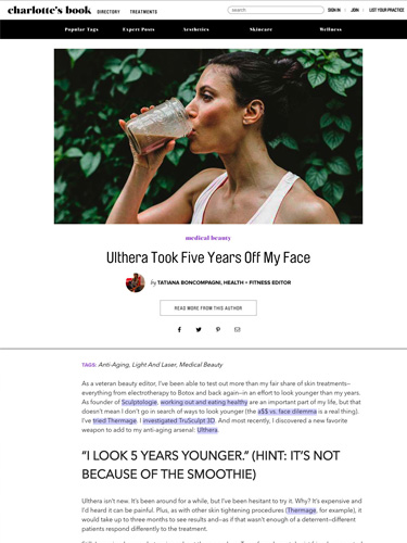 Ulthera Took Five Years Off My Face | Charlotte's book
